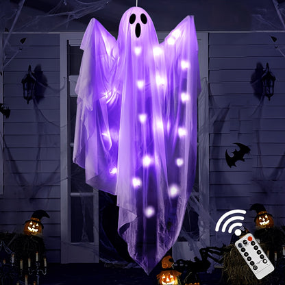 Purple LED hanging ghost decoration