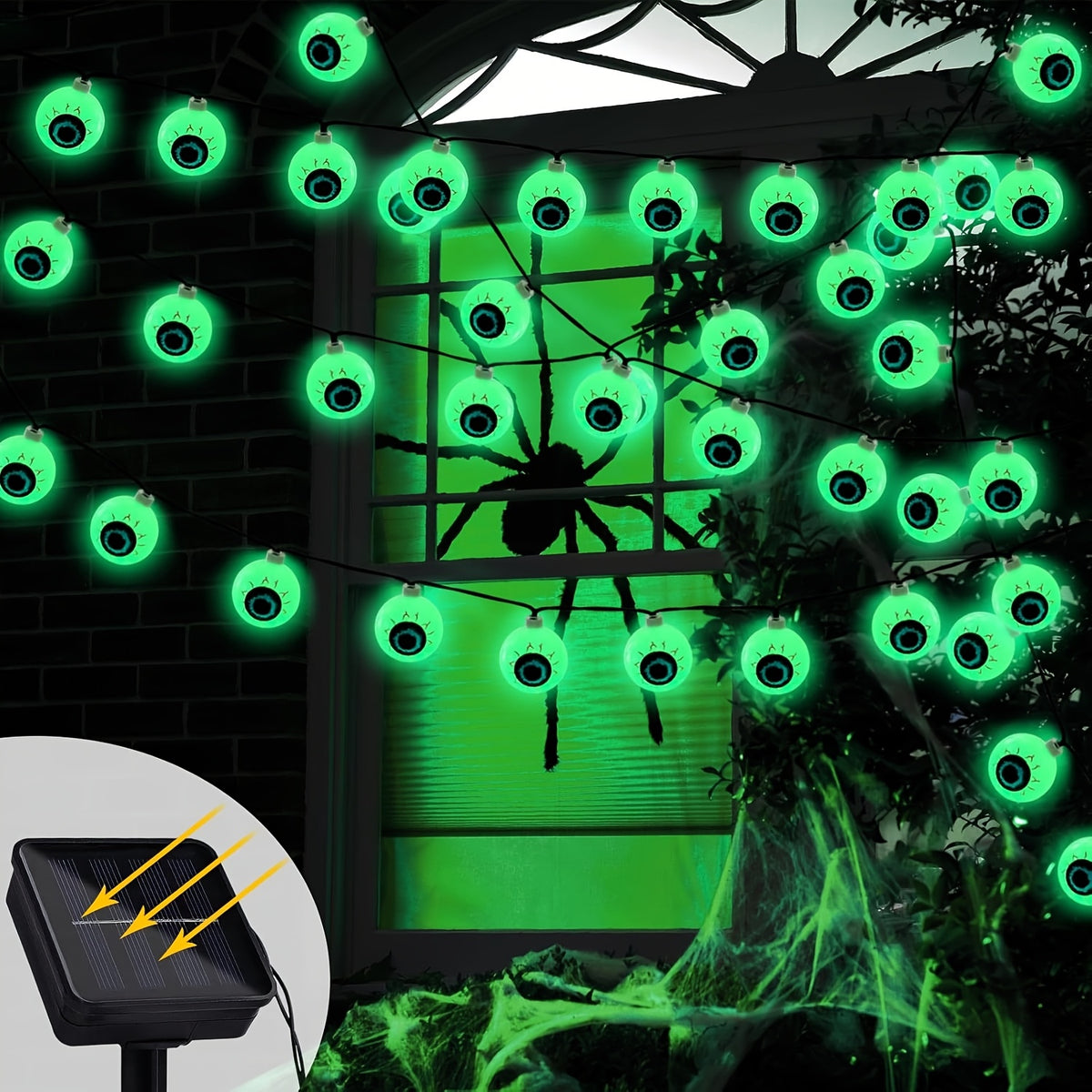 Solar Halloween Eyeball Lights - Outdoor Yard Decorations