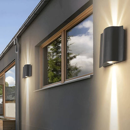 Sazanami Wavy Up-Down LED Outdoor Wall Light, Aluminum