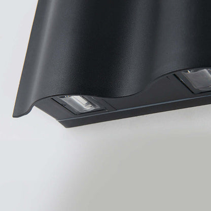 Sazanami Wavy Up-Down LED Outdoor Wall Light, Aluminum