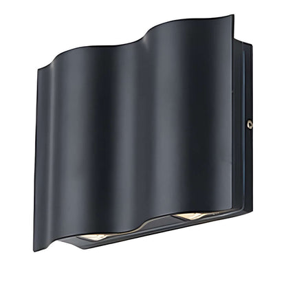Sazanami Wavy Up-Down LED Outdoor Wall Light, Aluminum