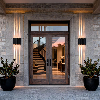 Sazanami Wavy Up-Down LED Outdoor Wall Light, Aluminum