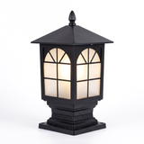 Birchwood arched window pillar light - clean, lit, white background