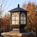 Birchwood arched window post light in crisp late-autumn morning sun