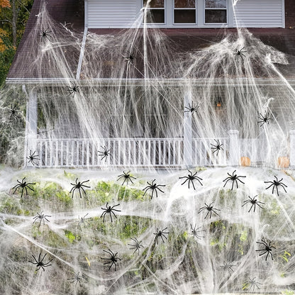 Halloween Spider Web Decoration, 1500 Sq Ft - Outdoor Yard Decor