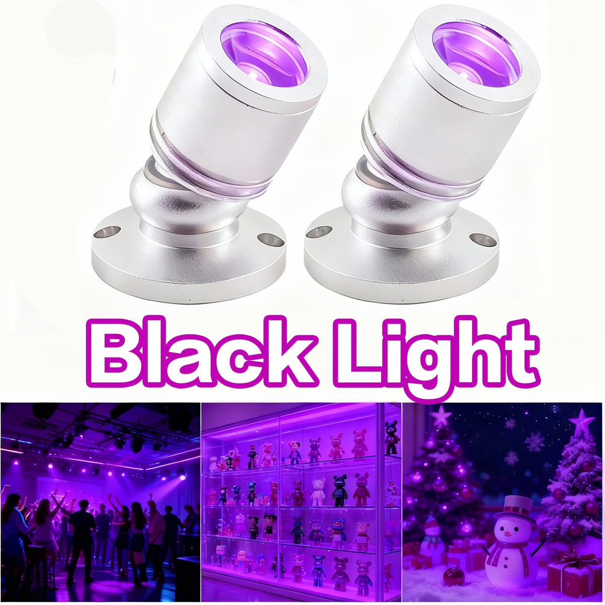 USB UV Black Light Mini Spotlights - Halloween Glow Party