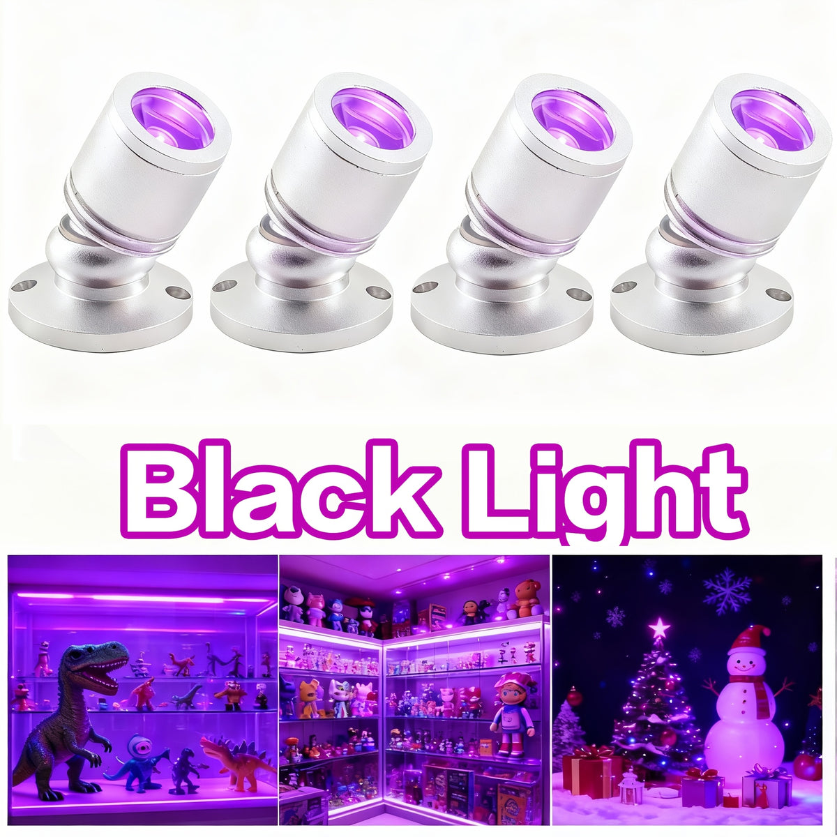 USB UV Black Light Mini Spotlights - Halloween Glow Party