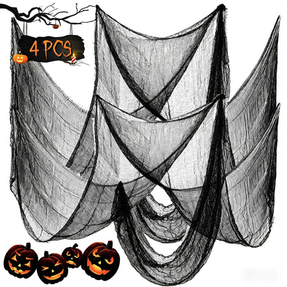 Spooky Gauze Fabric Halloween Décor Set - Indoor Outdoor