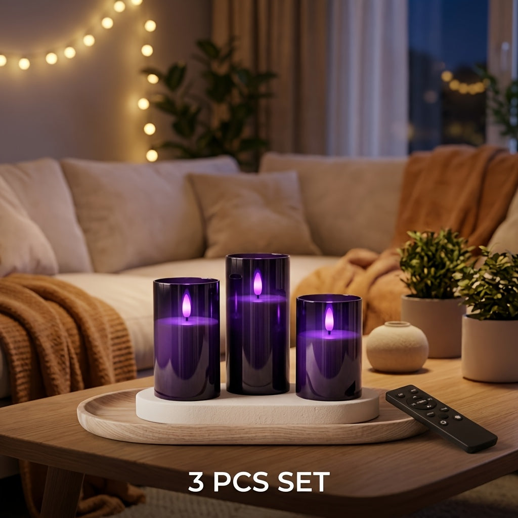 Flameless LED Candle Lamp Set - Halloween Ambiance Lighting