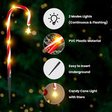 Solar candy cane pathway lights for walkways and driveway edges