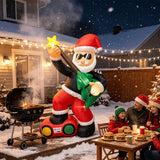 Christmas Yard Inflatable Decorations, 6 ft Rock Star Santa, LED Lighted, Guitar & Radio Base