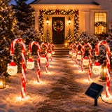 7/11pcs Solar Christmas Garden Light Set, IPX6 Outdoor Stake Lights with Santa Claus Ornaments, 8 Flashing Modes; Suitable for Courtyards, Residential Areas, Paths, Sidewalks, Driveways, Gardens, Walkways, Porches, And New Year Decor; 800 Lumens