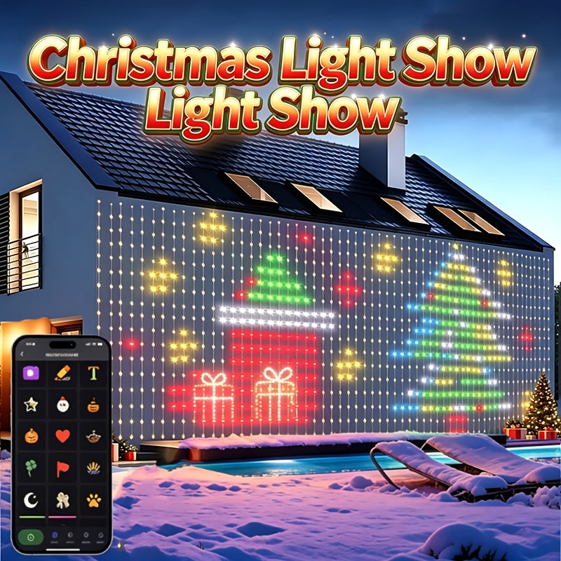 Music sync curtain lights for a holiday party