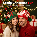 White and green knit elf hat