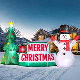 LED lighted Christmas greeting sign for a porch