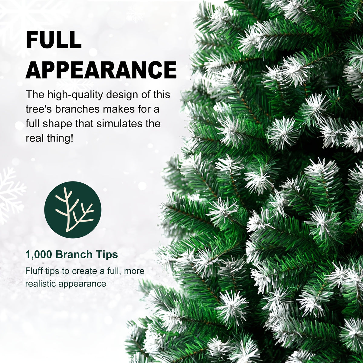 Full artificial Christmas tree for a living room