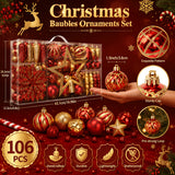 Christmas Ornaments Ball Set, 106 Colorful Shatterproof Baubles, Tree & Wedding Decor