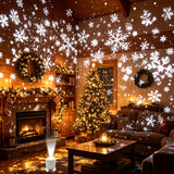 Snowflake projector light, USB powered tabletop unit in plastic