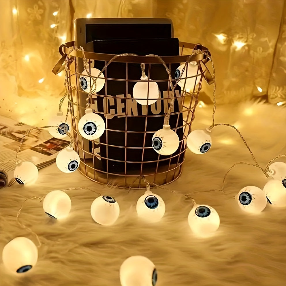 Halloween Eyeball String Lights - Battery-Powered Décor