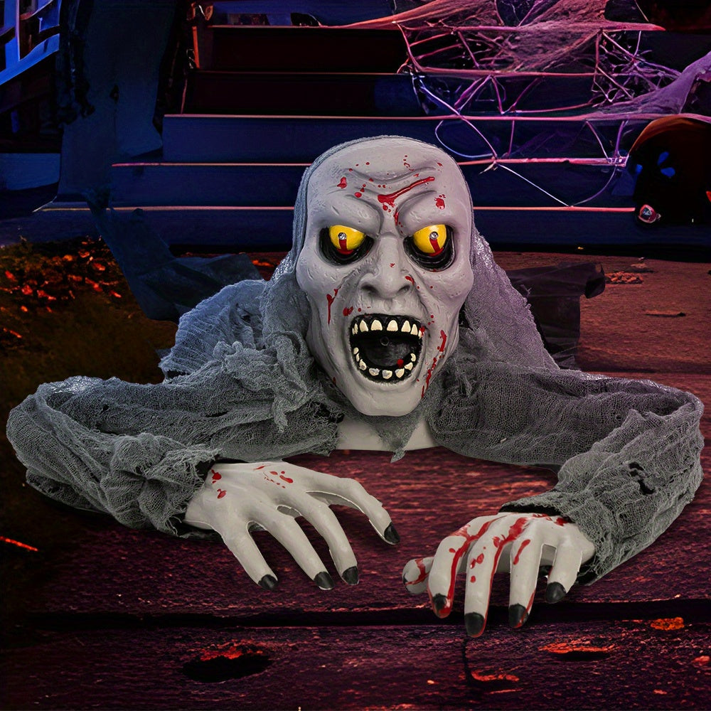 Battery compartment on the back of the zombie groundbreaker figure