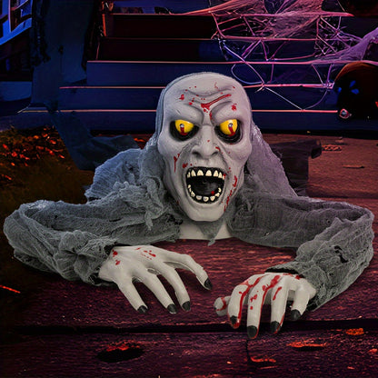 Battery compartment on the back of the zombie groundbreaker figure