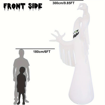 9.85-foot inflatable ghost Halloween decoration, side angle view
