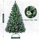 Classic pine artificial Christmas tree with a Christmas tree skirt