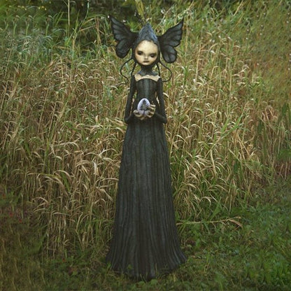 Witch sculpture Halloween decor figurine, product photo 5
