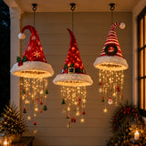 Christmas Decorations, Set of 3 LED Santa Hat Lights with Hooks, Indoor Window & Porch Decor