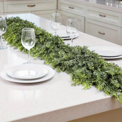 Noel Faux Cedar Pine Garland, 72-Inch Unlit Holiday Greenery