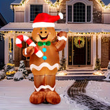 Gingerbread Man Inflatable, 5 ft LED Lighted with Candy Canes, Christmas Yard Decoration