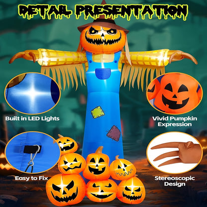 12.5-foot inflatable pumpkin scarecrow Halloween yard decoration, additional product view