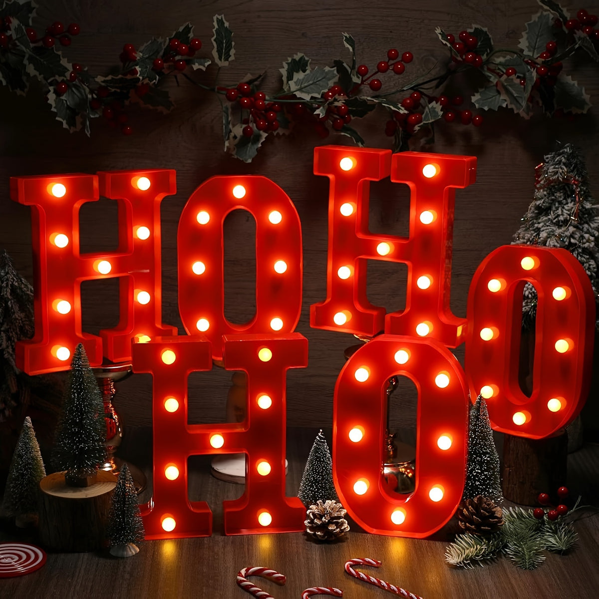 Light up letter from the Ho Ho Ho set, 8.7 inches tall