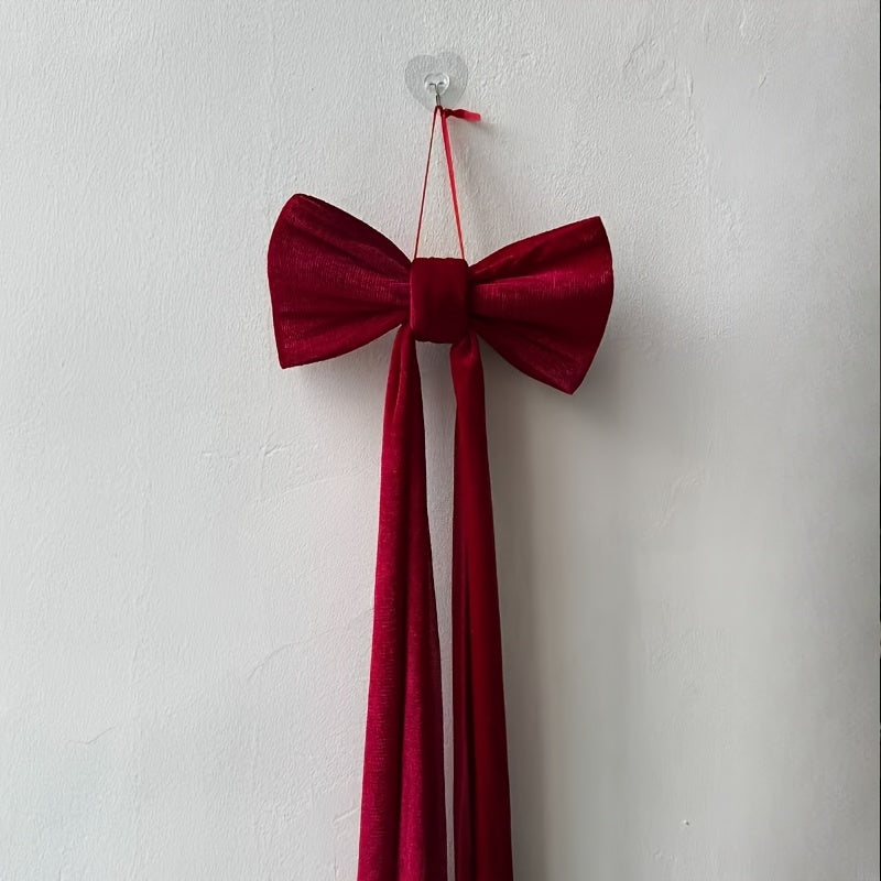 Extra large red bow in polyester velvet for Christmas decorating