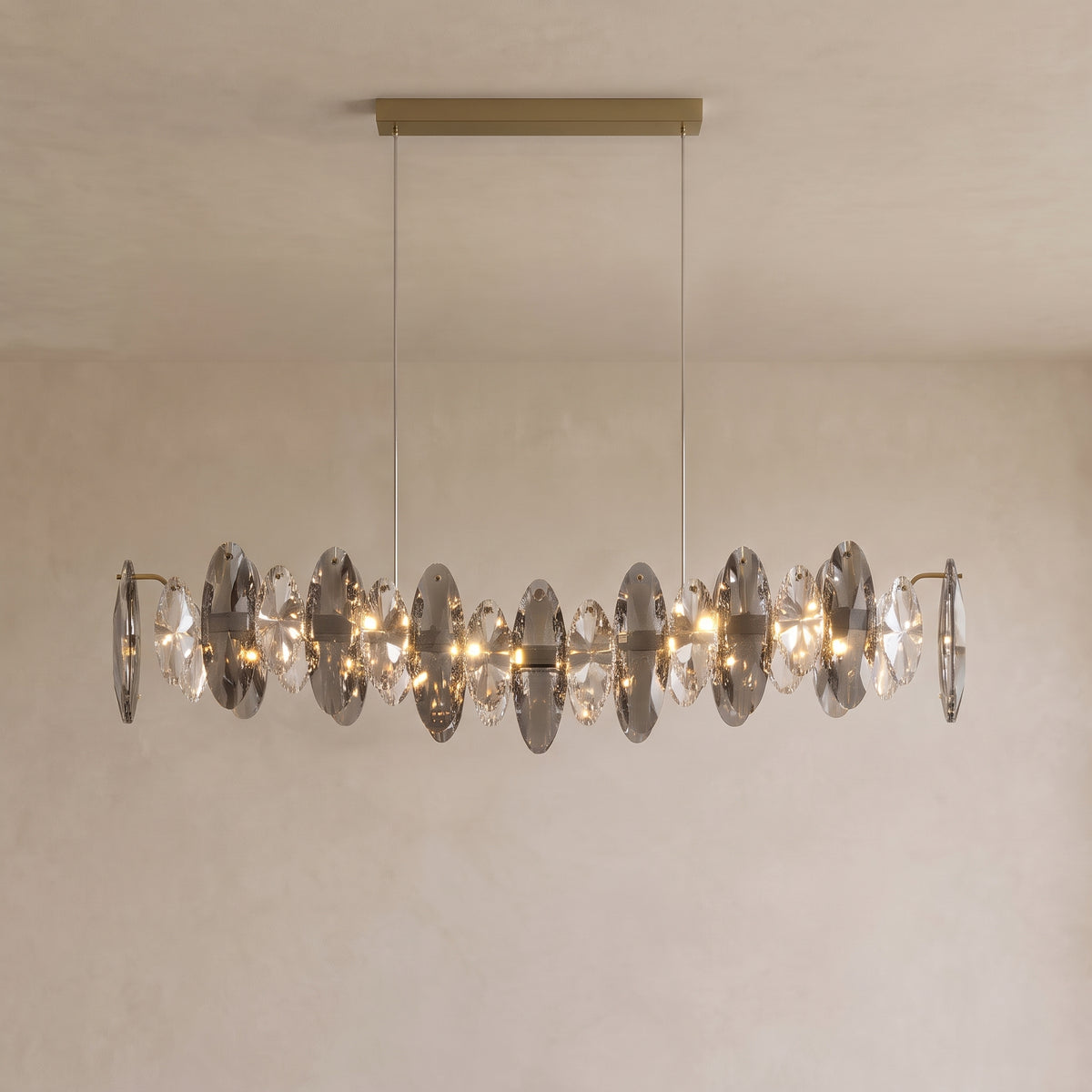 Medium size of the Celestial crystal pendant light, close-up