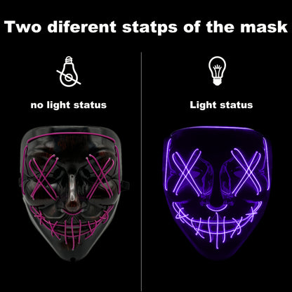 Light-up Halloween mask, one of six LED color options