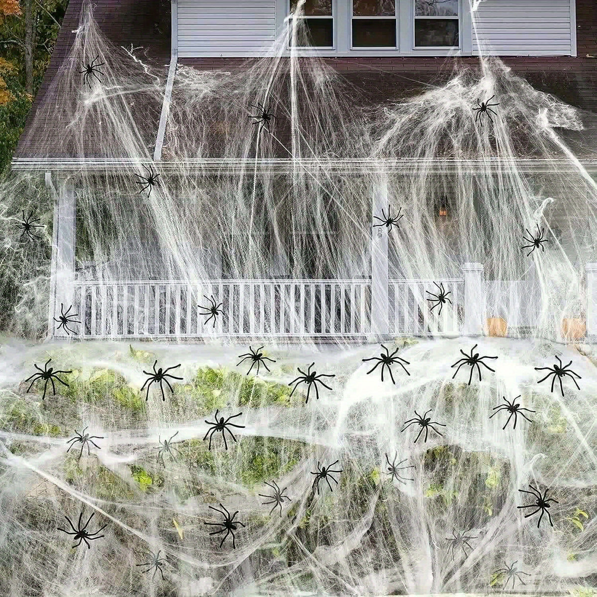 Halloween Spider Web Decoration, 1500 Sq Ft - Outdoor Yard Decor
