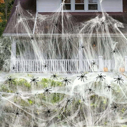 Halloween Spider Web Decoration, 1500 Sq Ft - Outdoor Yard Decor
