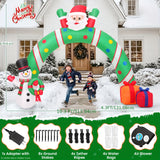 Santa Claus inflatable on a sleigh with built-in LED lights