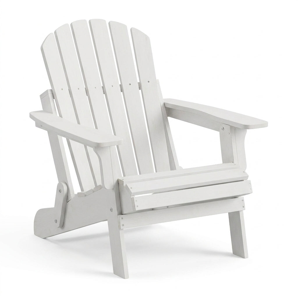 Oversized Folding Wood Garden Chair, White Washed - clean studio