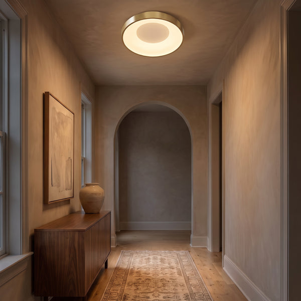 Alaric Flush Mount Ceiling Light, Solid Brass, Low Profile, 3 Sizes