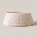 Christmas Tree Skirt, 28 Inch Cream Knit Christmas Tree Collar, Chunky Cable Knit, Farmhouse