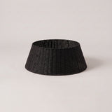 Black woven calabash grass tree collar, studio photo