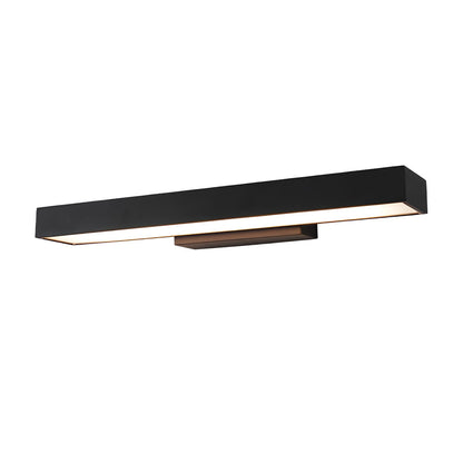 Ledger Outdoor Motion Sensor Wall Light, Linear LED, Black Rectangular, IP65 Waterproof