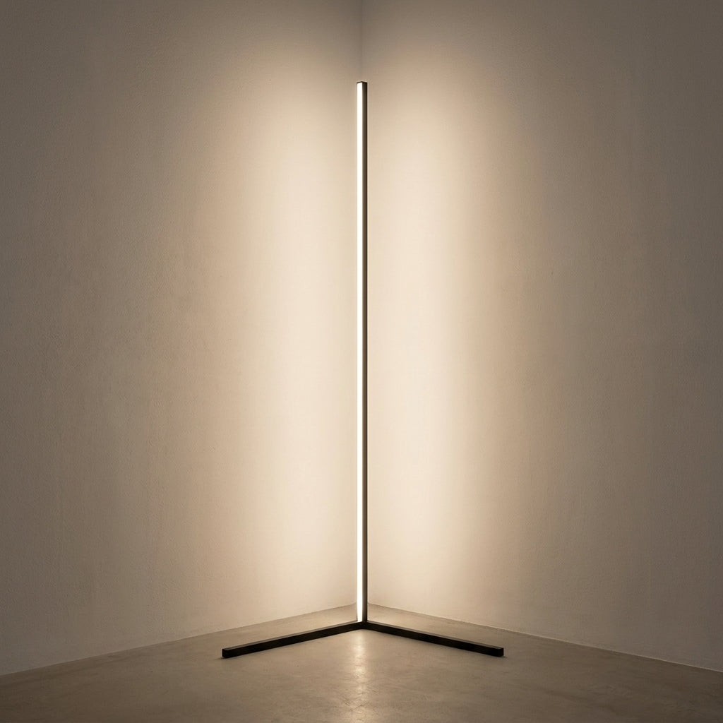 Corner Floor Lamp - warm white in corner