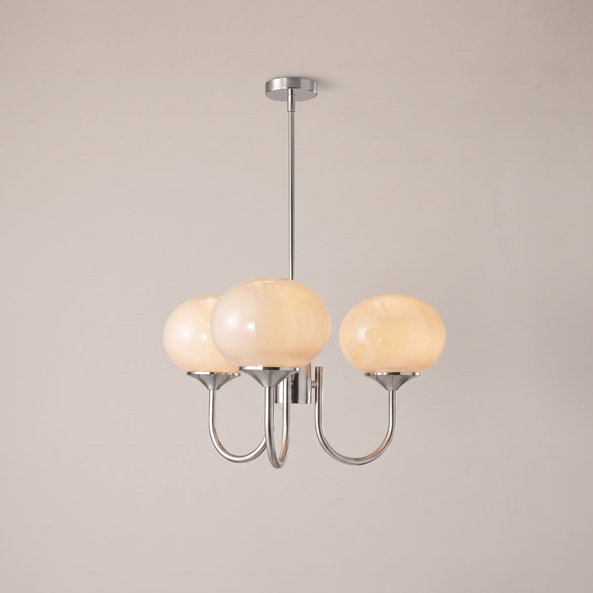 Cloudlet chandelier in Chrome and Cream