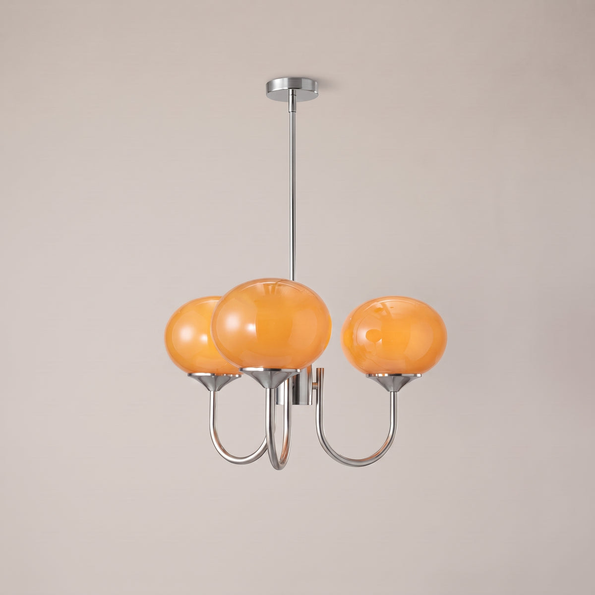 Cloudlet chandelier in Chrome and Orange