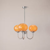 Cloudlet chandelier in Chrome and Orange