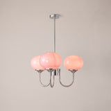 Cloudlet chandelier in Chrome and Pink