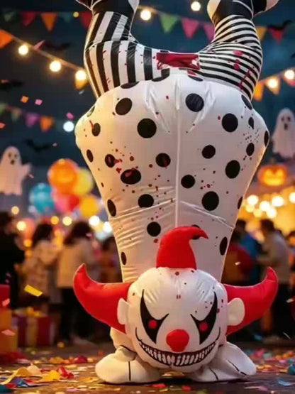 Inflatable clown costume deflated and folded